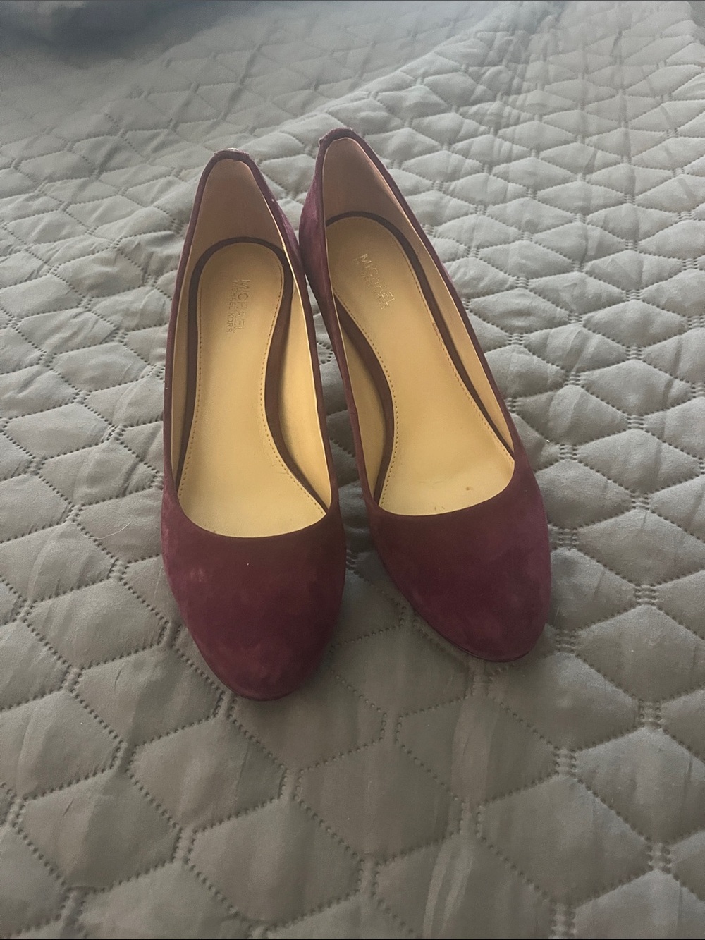 Michael Kors Burgundy Suede Pointed-Toe Pumps
